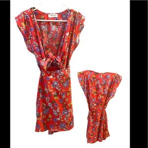 Impressions mini floral wrap dress